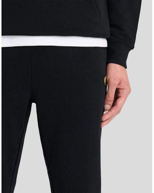 Lyle & Scott Black Mid Bottoms Slim Sweatpant for men