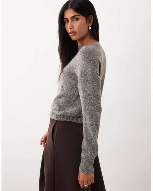 Pull ras Mango en coloris Gray