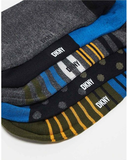 DKNY Blue 5 Pack Holt Socks for men