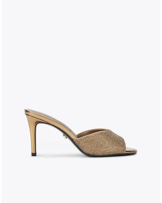 Carvela Kurt Geiger Natural Silvia Mule Heeled Sandals