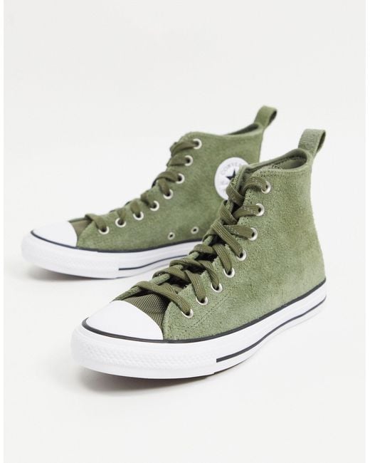 Converse Green Chuck Taylor All Star Hi Mountain Club Suede Trainer for men
