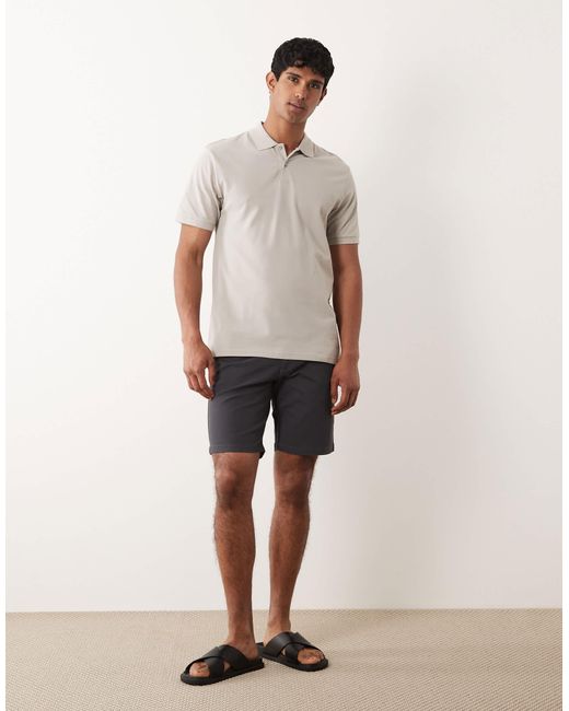ASOS – basic-polohemd aus pikee in Gray für Herren