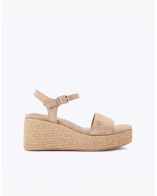 Carvela Kurt Geiger Natural Portofino Flatform Flat Sandals