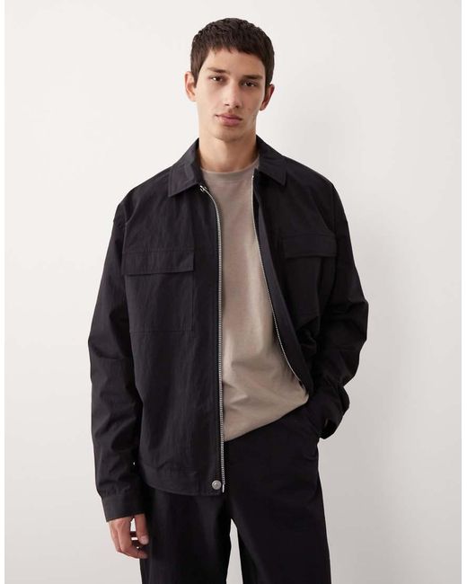 ASOS COLLECTIVE Blue Co-ord Oversized Nylon Shacket for men