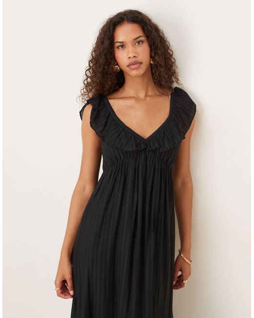 Mango Black – gestuftes maxikleid