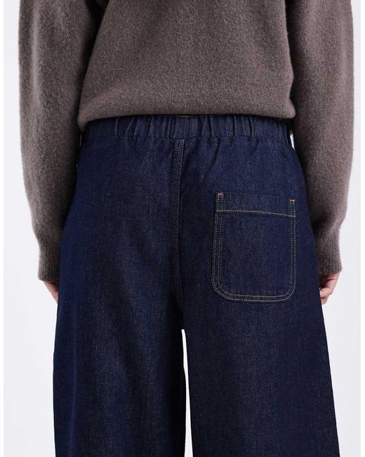 ASOS Blue Pull On Barrel Leg Jean