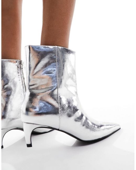 NA-KD White Low Ankle Boots