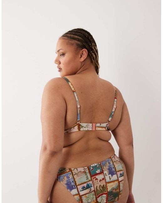ASOS Natural Asos Design Curve Posey Underwired Bikini Top