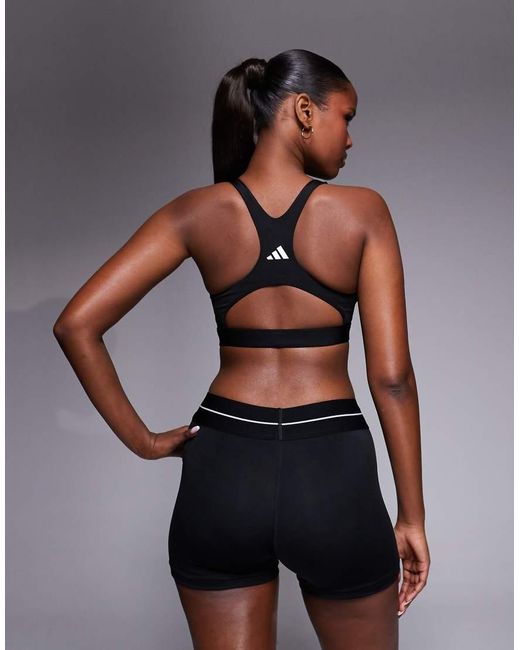 Adidas Originals Blue Adidas Training Optime High Support Sports Bra