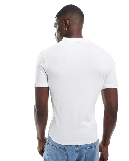 ASOS White Essentials Muscle Fit Polo for men