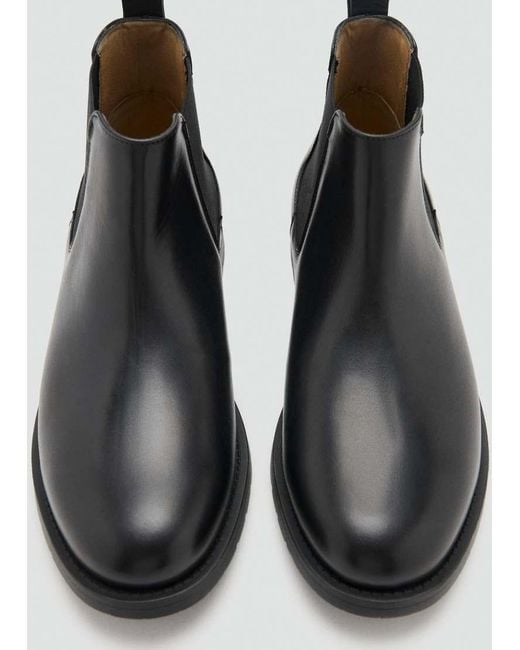 Mango Black 100% Leather Chelsea Boot for men