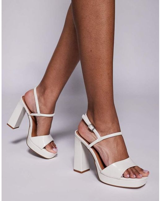 River Island White Platform Heel