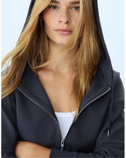 Stradivarius Blue Zip-Up Hoodie