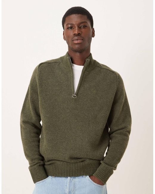 Barbour Green Grangetown Half-zip Knitted Jumper for men