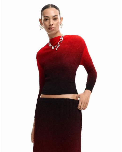 Desigual Red Gradient Blouse