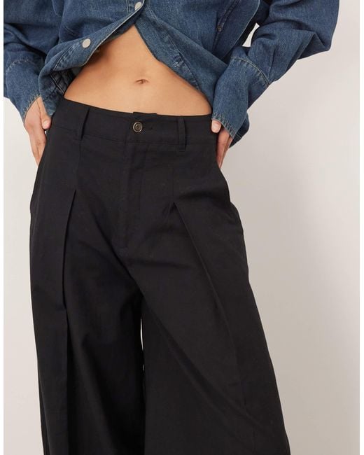 ARRANGE Blue Remi Linen High Waist Barrel Trouser