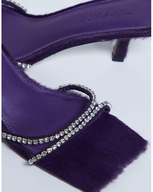 TOPSHOP Purple – astrid – mules aus echtleder