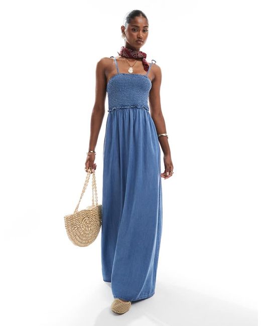 ONLY Blue Smock Maxi Dress
