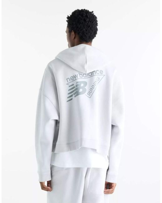 New Balance White Athletics Crafted Fleece Full Zip for men