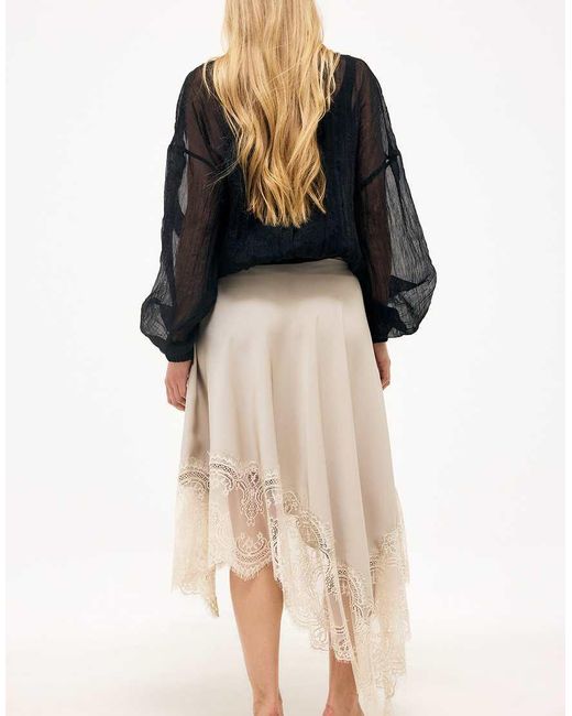 NA-KD Natural Lace Midi Skirt