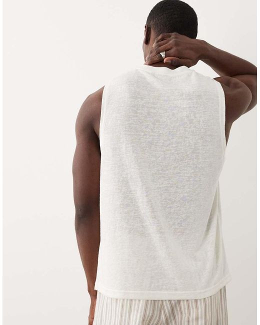 ASOS Natural Boxy Oversized Regular Fit Tank for men