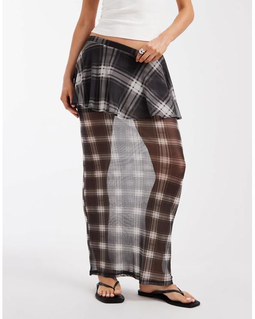 ASOS Black Double Layer Maxi Skirt