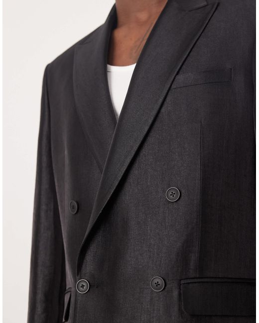 ASOS – zweireihige regular fit anzugjacke in Blue für Herren