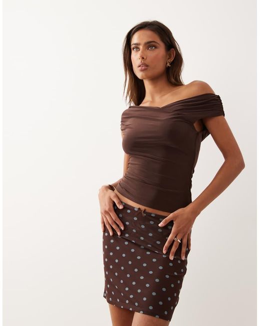 ASOS Natural Sheer Mesh Mini Skirt