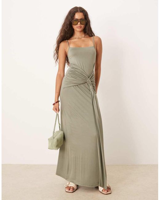 ASOS Natural Twist Detail Cami Midi Dress