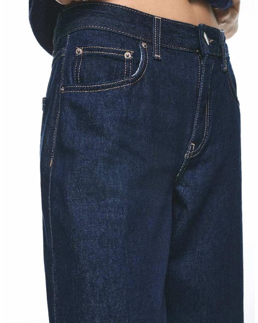 Pull&Bear Blue Low-Rise Wide-Leg Jeans