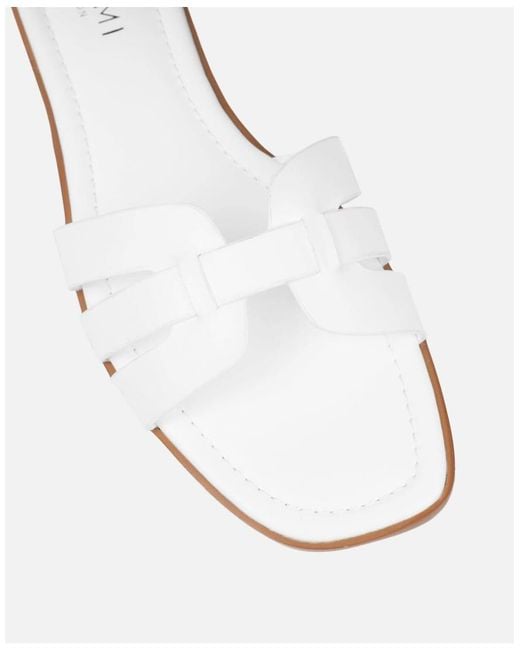SIMMI White Jorja Slip On Flat Sandals