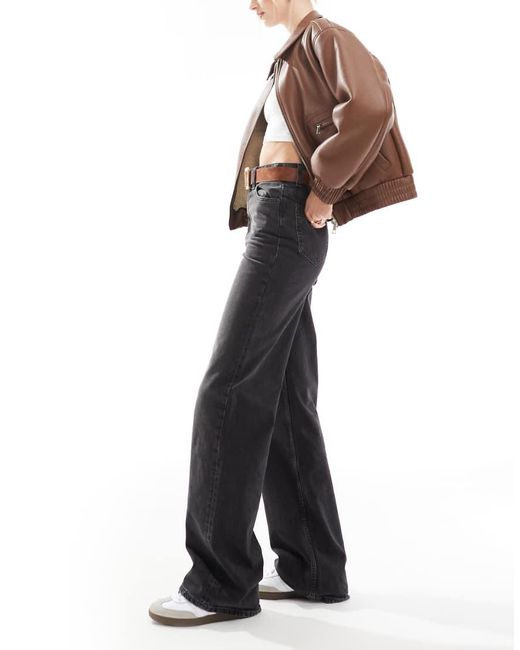 ASOS Black Asos Design Tall Wide Leg Dad Jeans