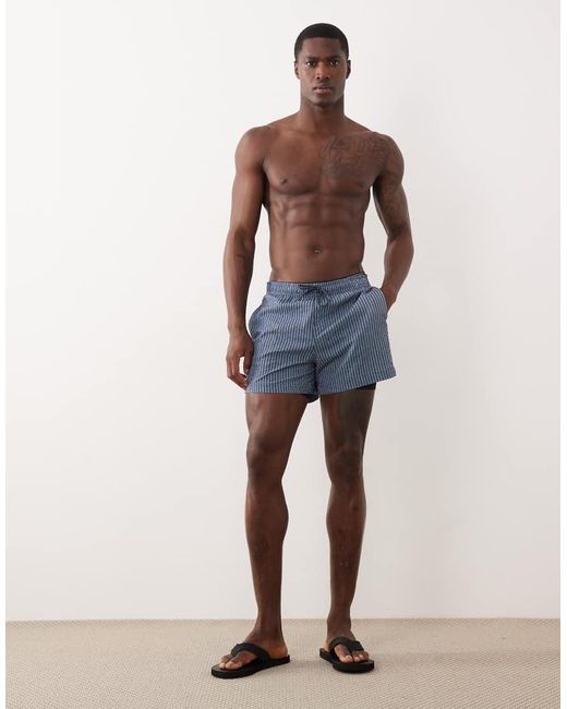 Abercrombie & Fitch Blue Pull On 5inch Swimming Trunks for men