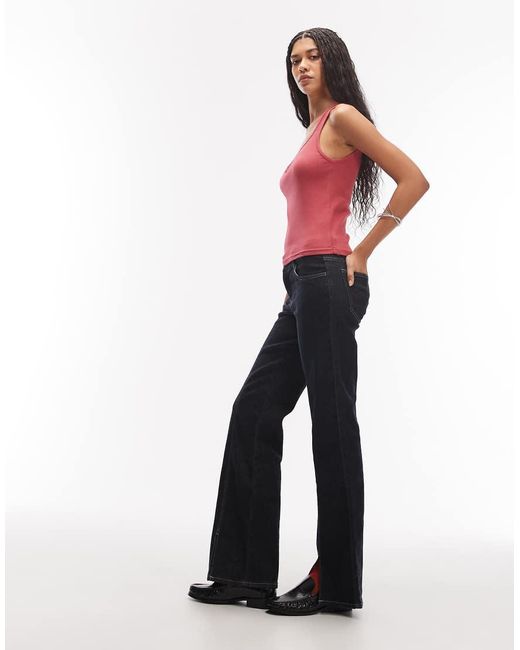 Dickies Red Plainville Square Neck Logo Vest