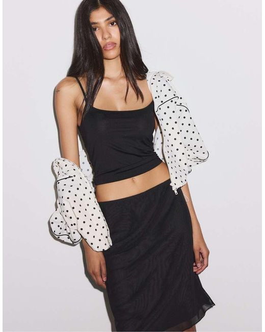 Stradivarius Midi-Rok Van Tule in het Blue
