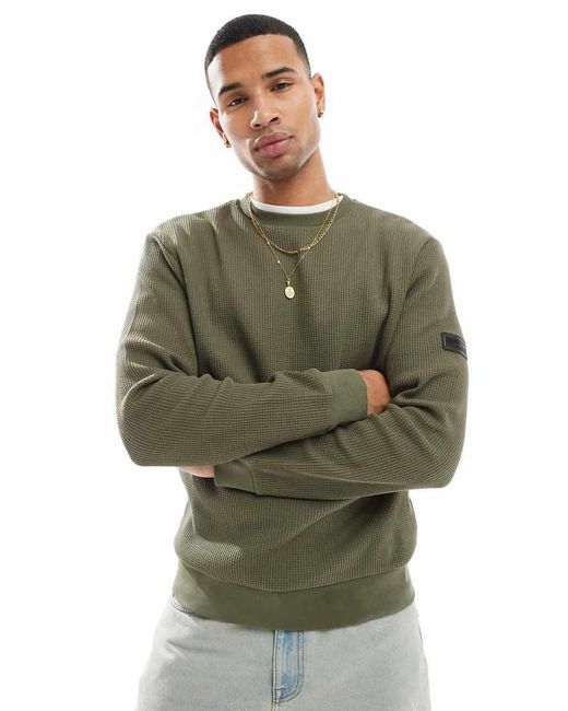 Sudadera Caqui Con Cuello Redondo Curve De -Verde Barbour de hombre de color Green