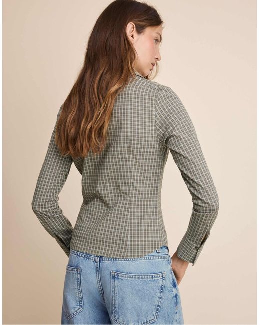 Stradivarius Blue Basic tailliertes hemd