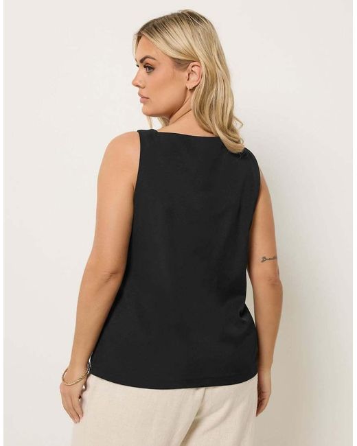 Yours Clothing Black Button Waistcoat