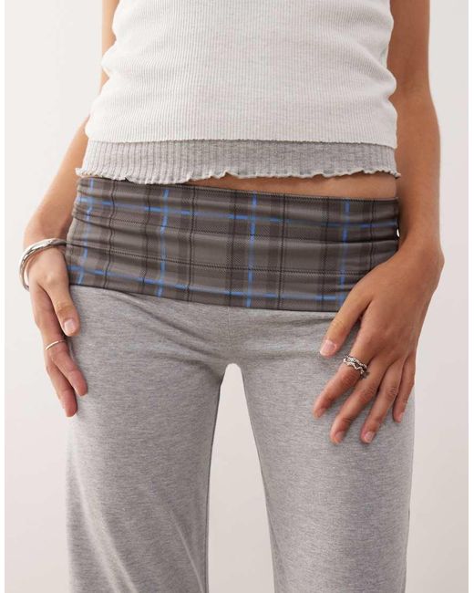 Collusion Natural Mid Rise Fold Over Yoga Pant