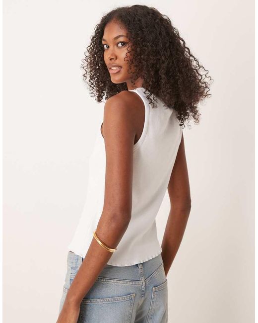 Canotta Bianca A Coste Con Grafica You” di ASOS in White