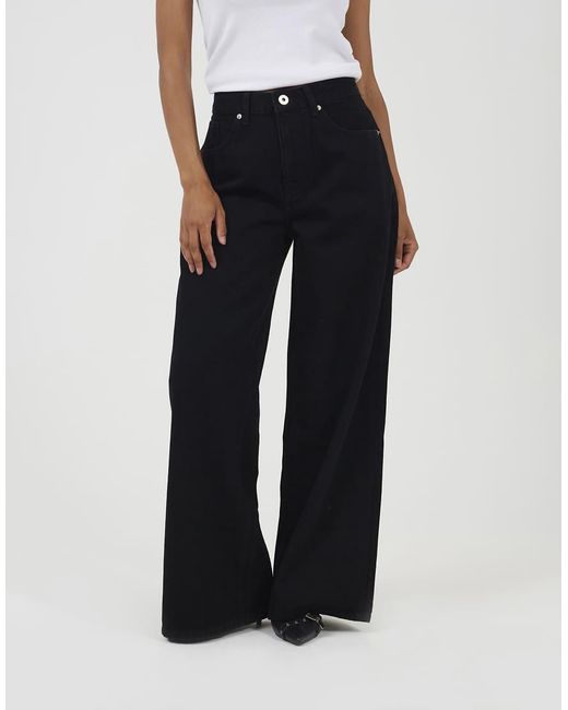 Brave Soul Black Mid Rise Wide Leg Jeans
