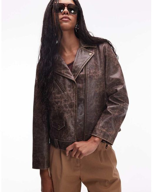 Levi's Leren Moto-Bikerjack in het Brown