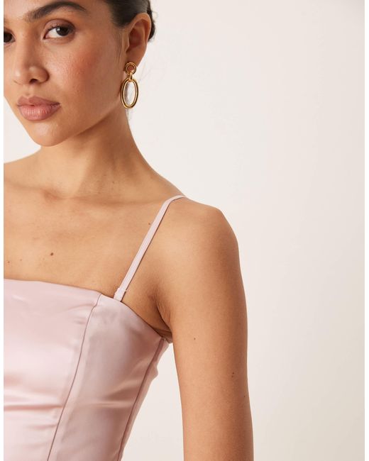 Abercrombie & Fitch Pink – trägerloses, fließendes maxikleid