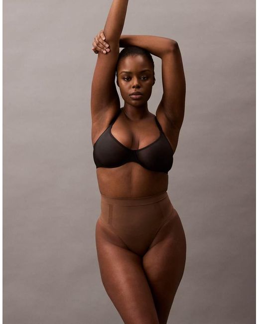 Calvin Klein Brown High Waisted Shapewear Thong