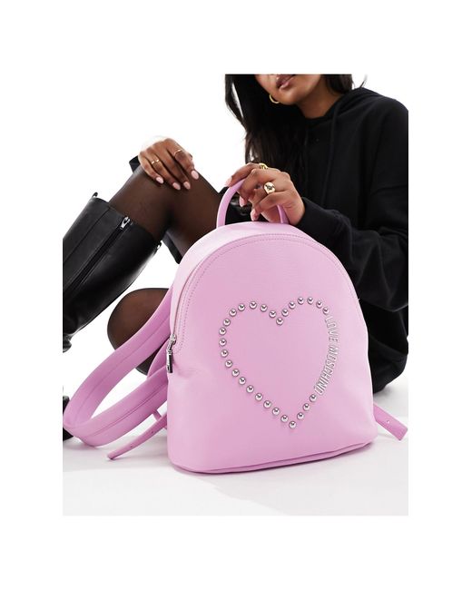 Sac à dos avec logo cœur Love Moschino en coloris Pink