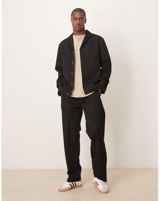 ASOS Nette Shacket Met Reverskraag in het Black voor heren