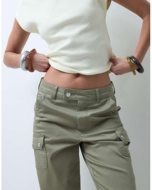 ASOS Green Awkward Length Cargo Trouser With Pocket Detail