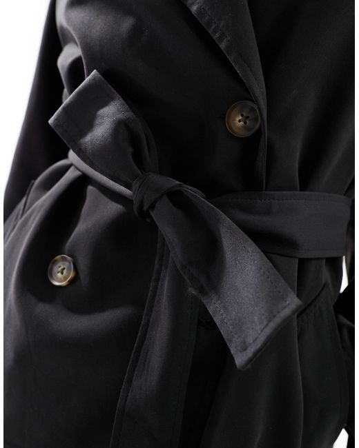 Trench-coat Stradivarius en coloris Black