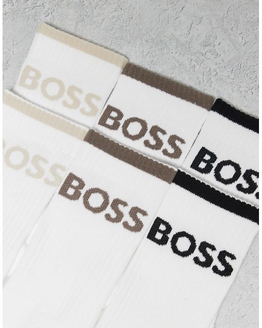Boss White 6-Pack Socks for men