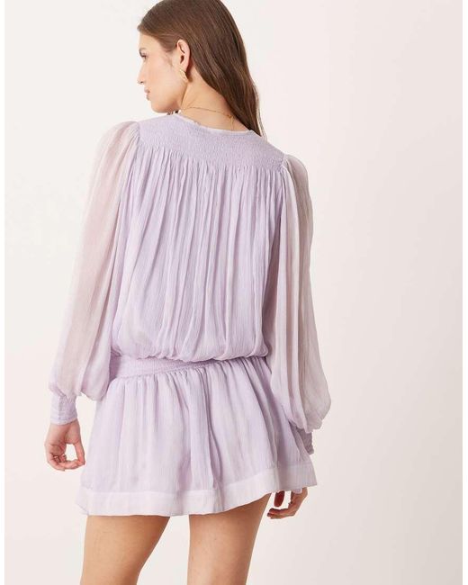 Free People Pink Sunbeam Long Sleeve Mini Dress